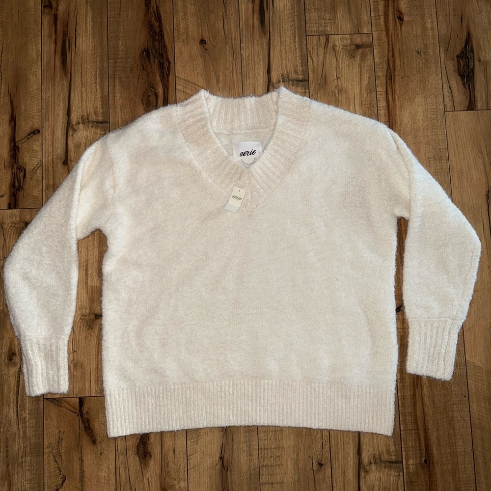 Cream teddy boucle sweater